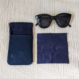 Le Specs Halfmoon Magic Sunglasses in Black